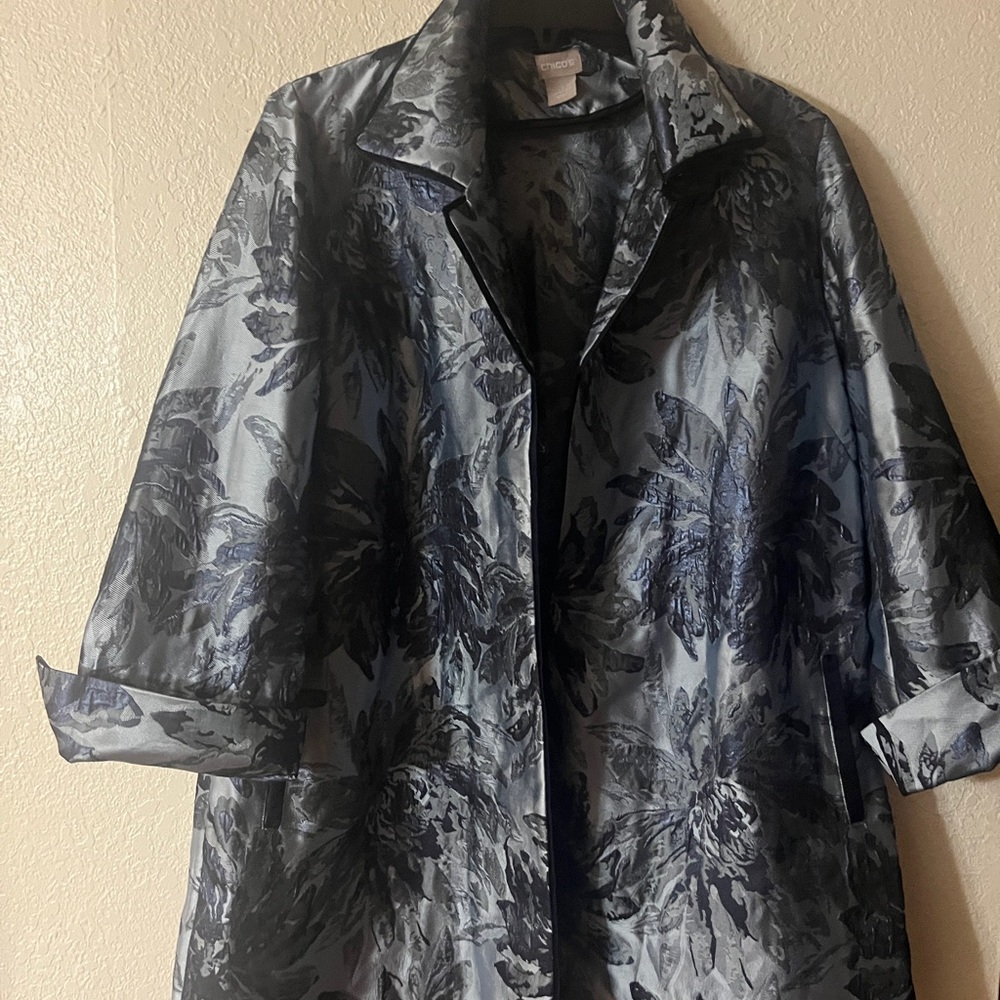 Chico’s Jacquard Blue Women's Coat
